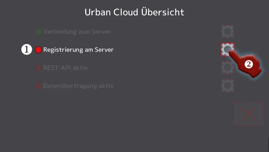 Registrierung Touch-Terminal Installation Urban-Cloud, Registrierungsstatus des Touch-Terminals