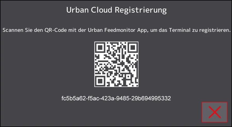 QR-Code Registrierung Touch Installation Urban-Cloud, QR-Code zur Registrierung des Touch-Terminals